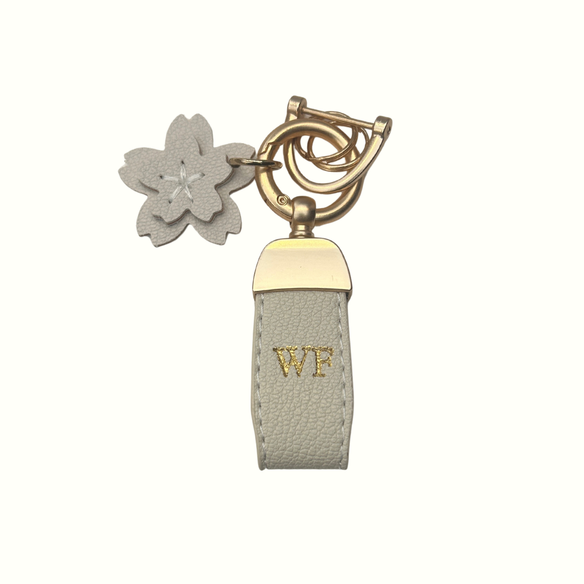 Personalised Flower Charm Keyring