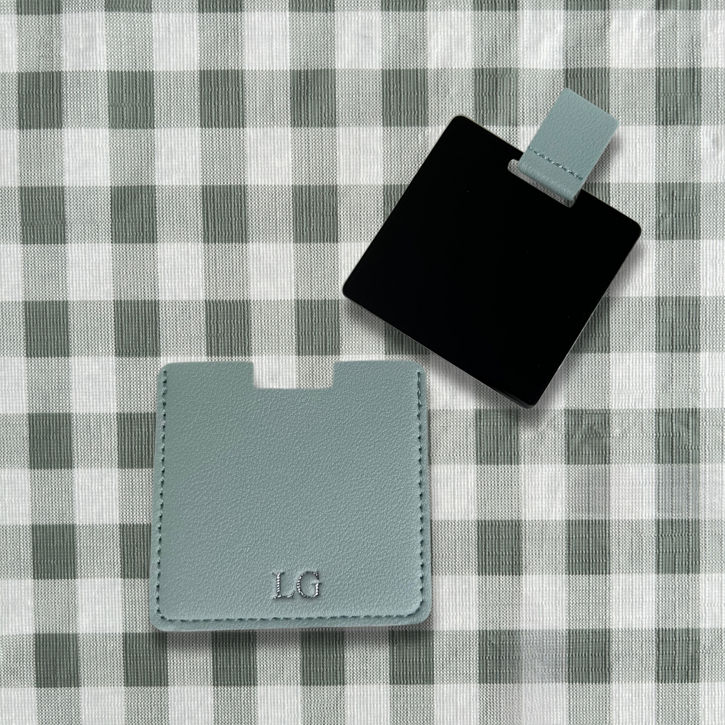 Personalised Vegan Leather Compact Mirror