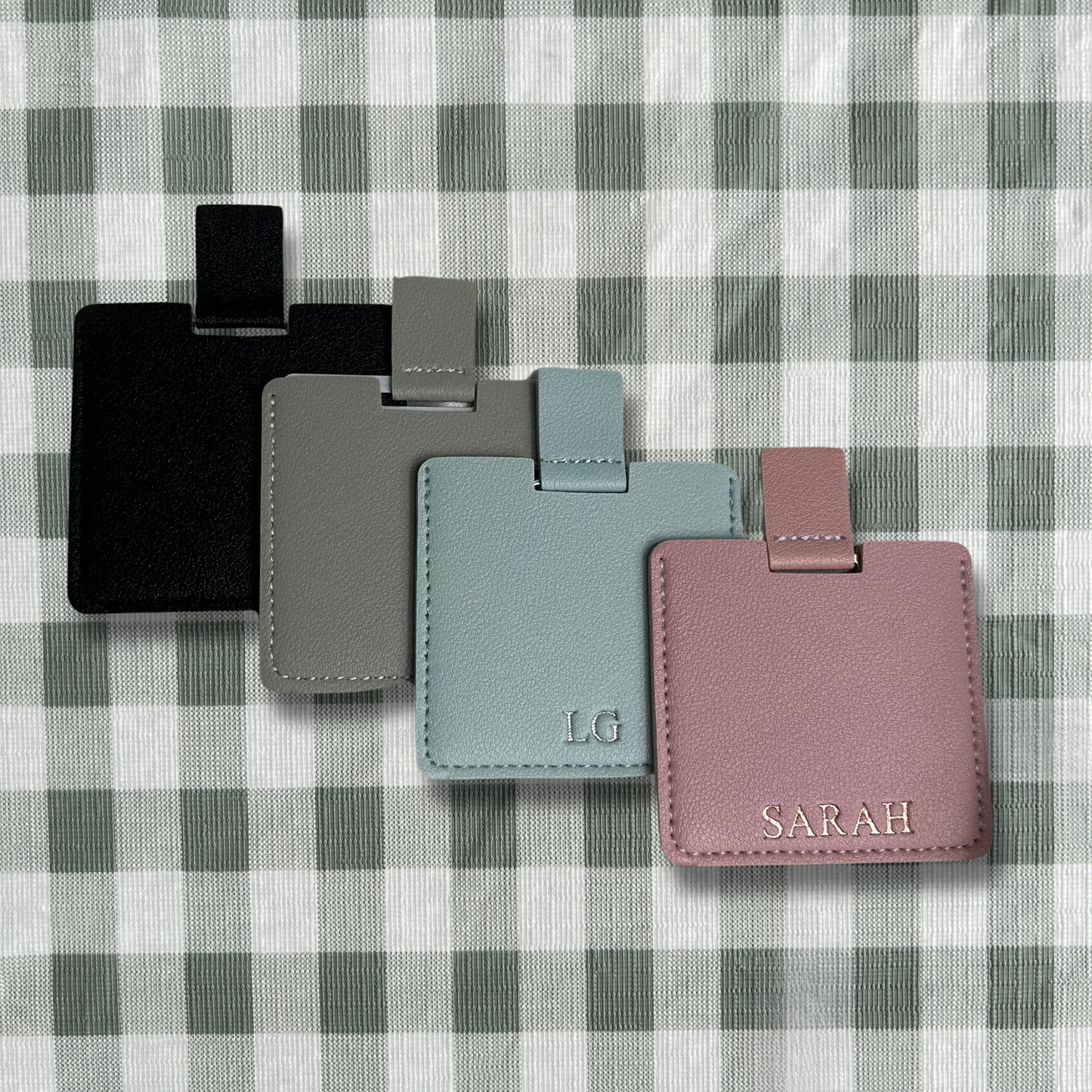 Personalised Vegan Leather Compact Mirror