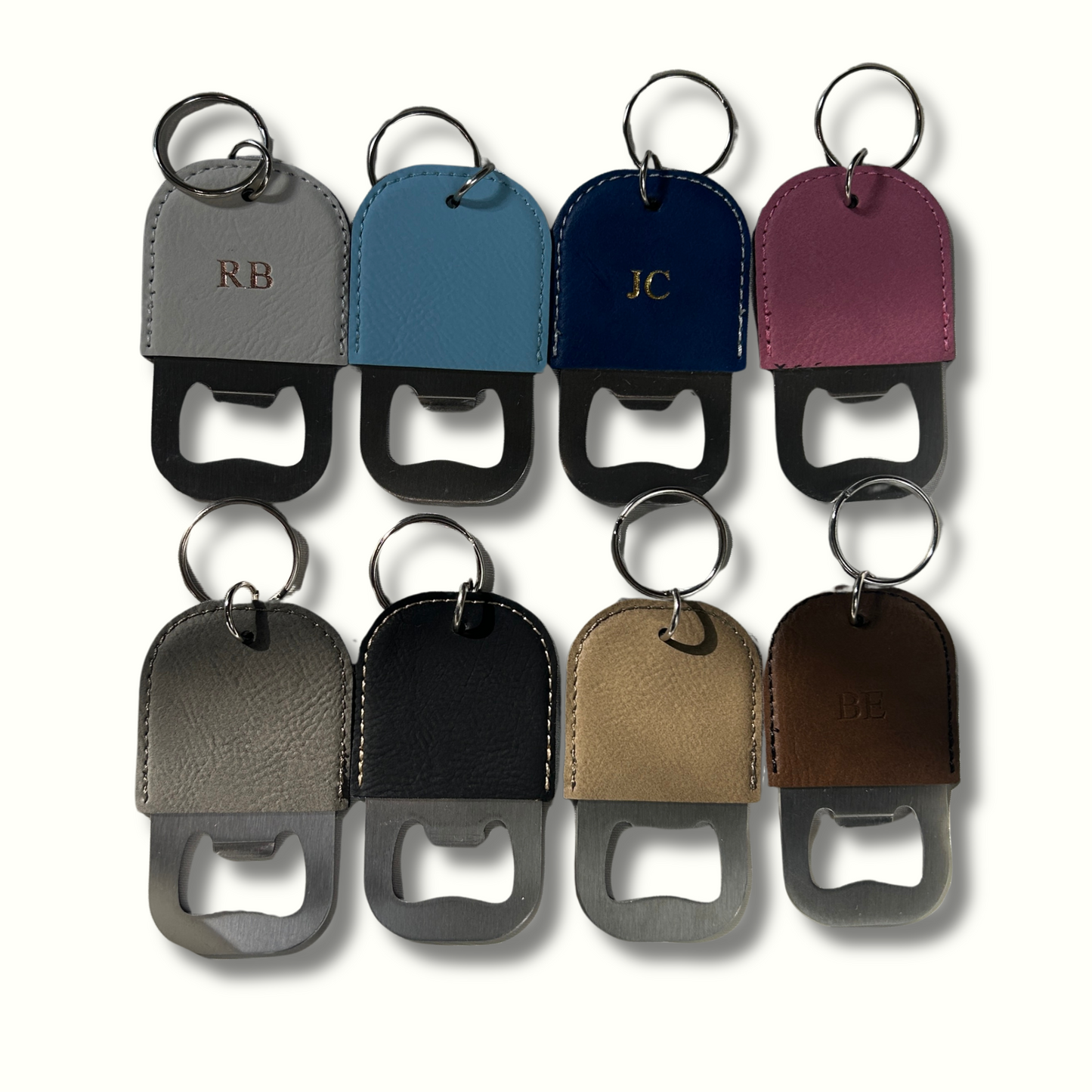 Personalised Vegan Leather Bottle Opener Keychain