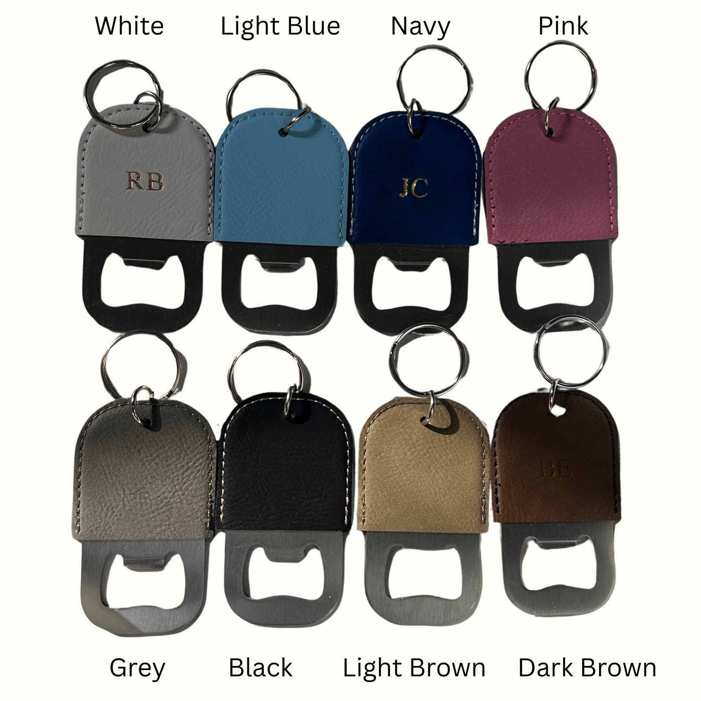 Personalised Vegan Leather Bottle Opener Keychain