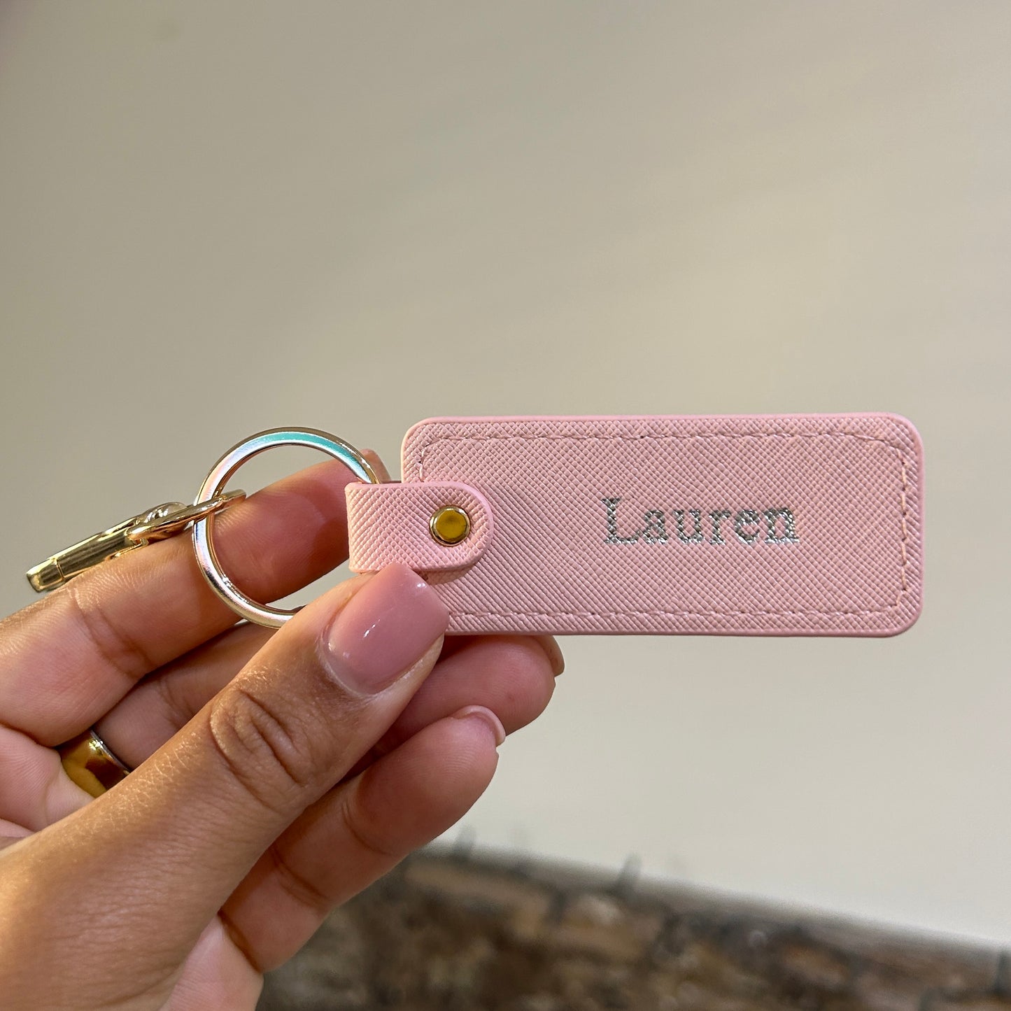 Clasp Keychain - Pink/ Silver - Lauren