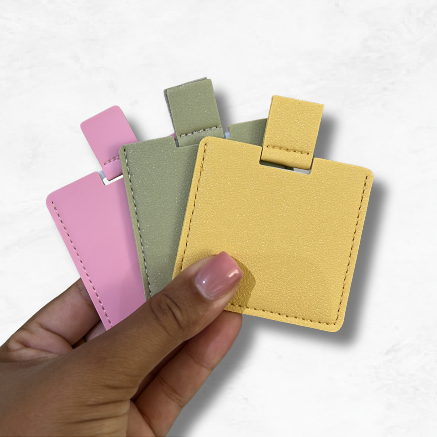 Personalised Vegan Leather Compact Mirror