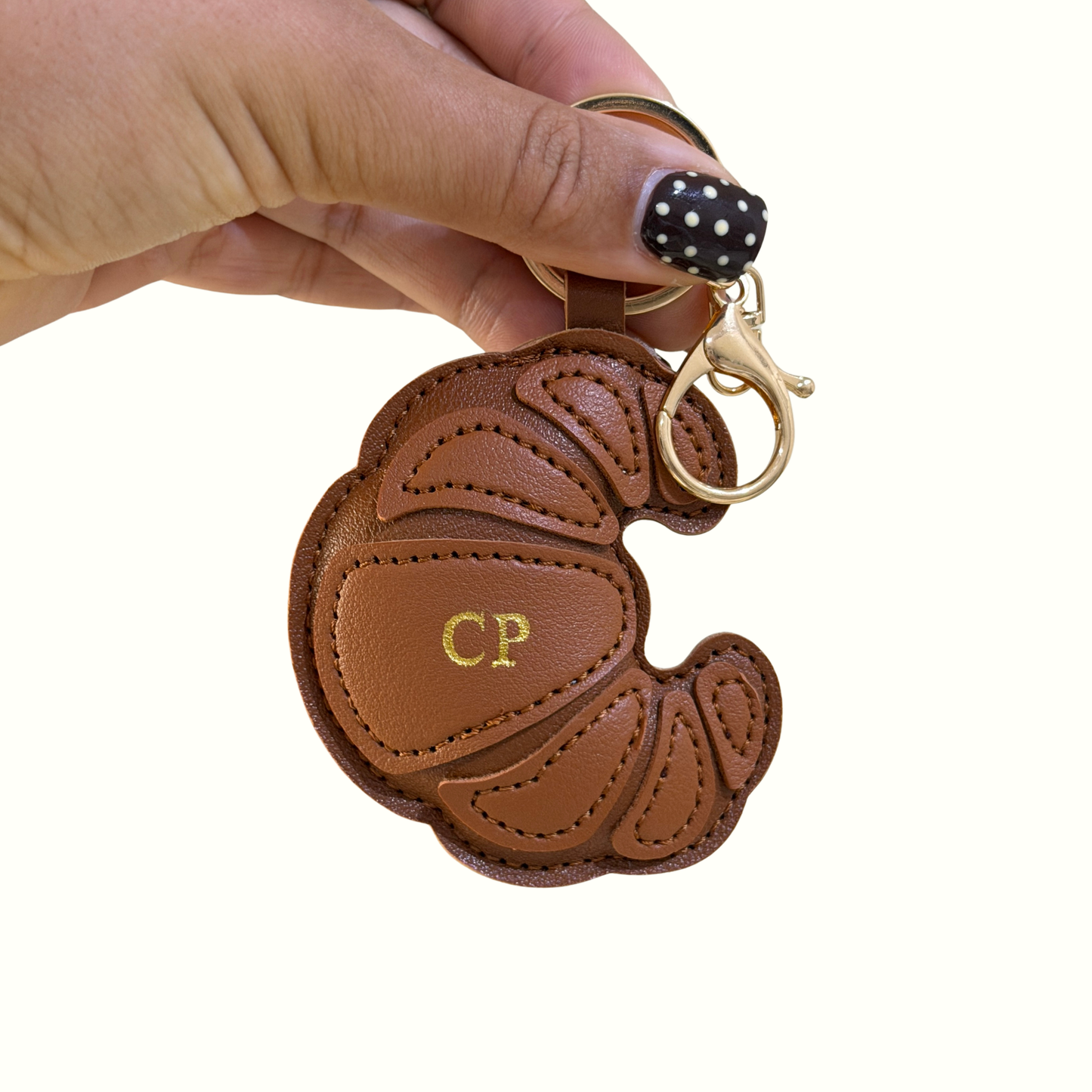 Personalised Croissant Keyring Bag Charm