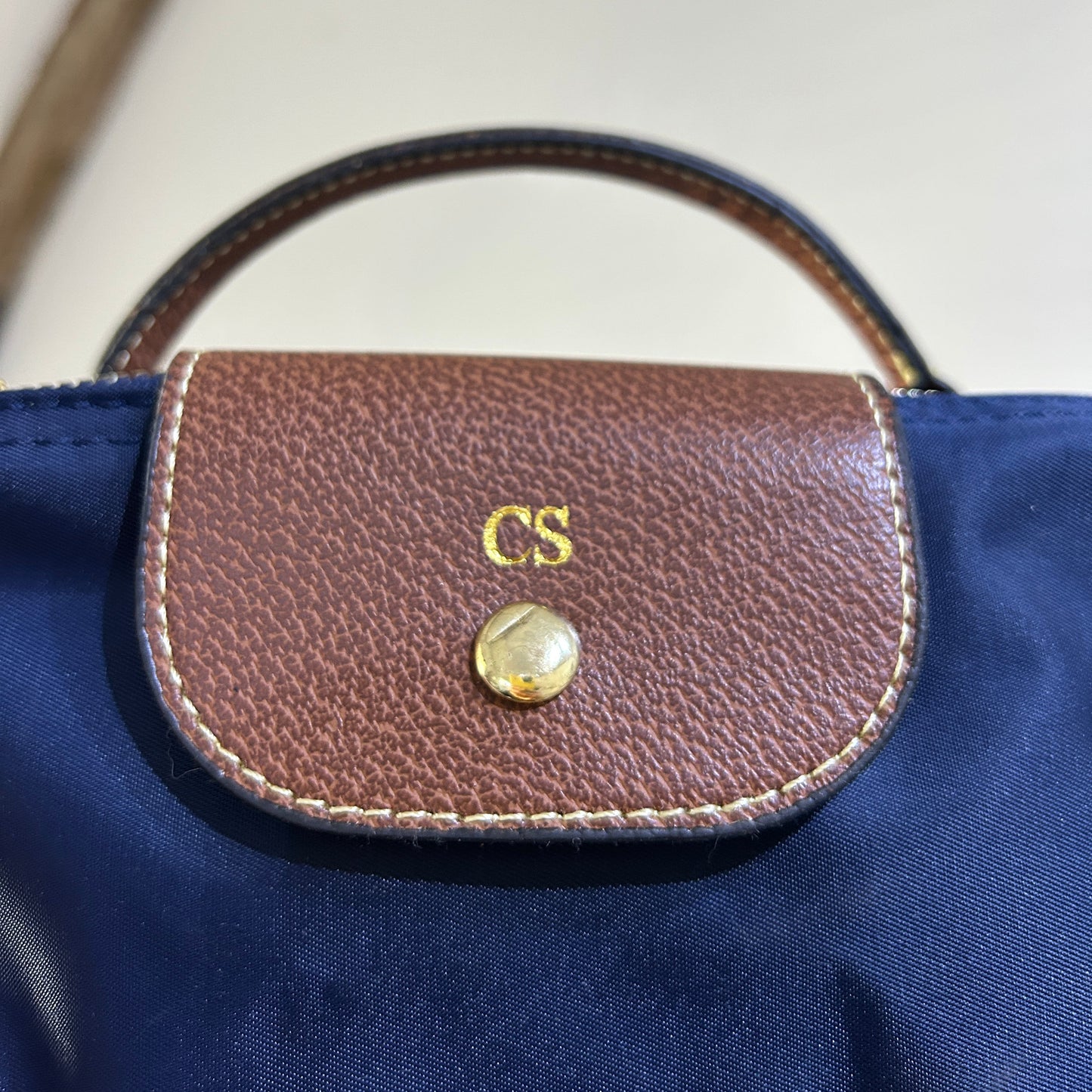 Nylon Crossbody Bag - Navy/ Gold - CS