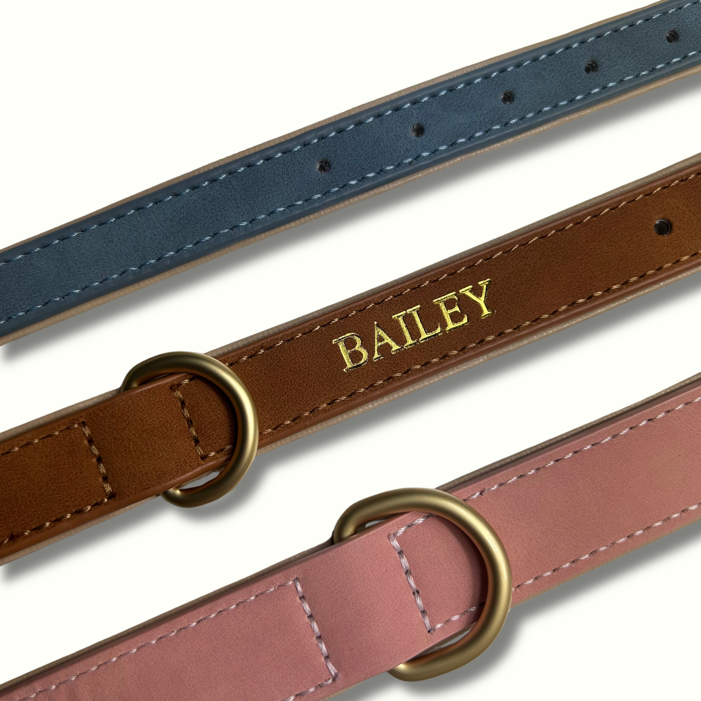 Personalised Vegan Suede Leather Dog Collar & Lead Set