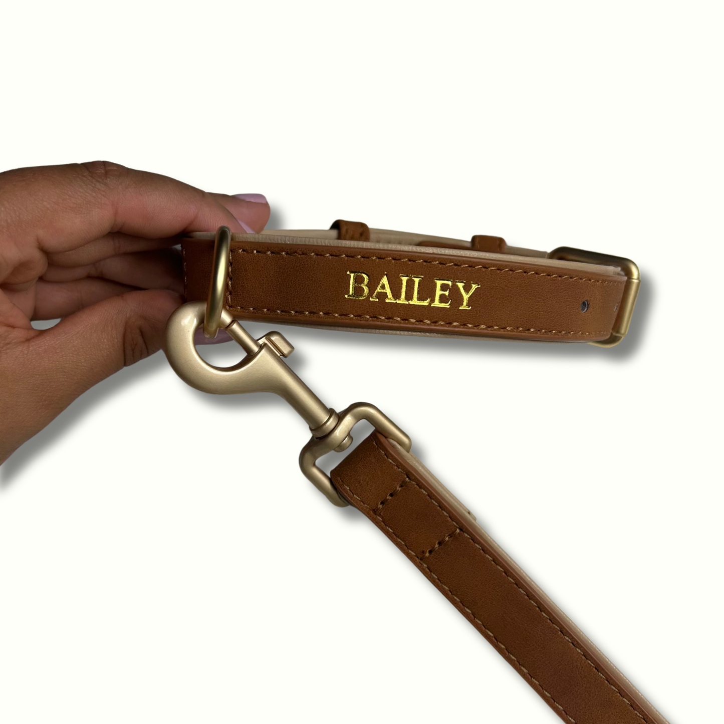 Personalised Vegan Suede Leather Dog Collar & Lead Set