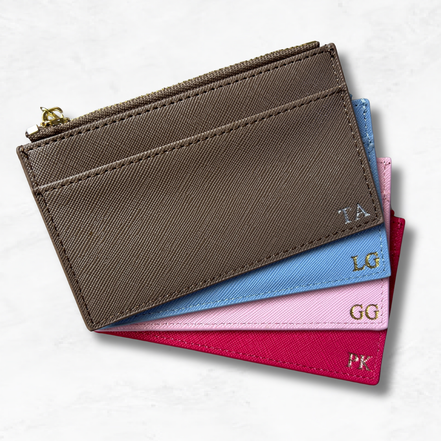 Personalised Vegan Leather Zip Cardholder