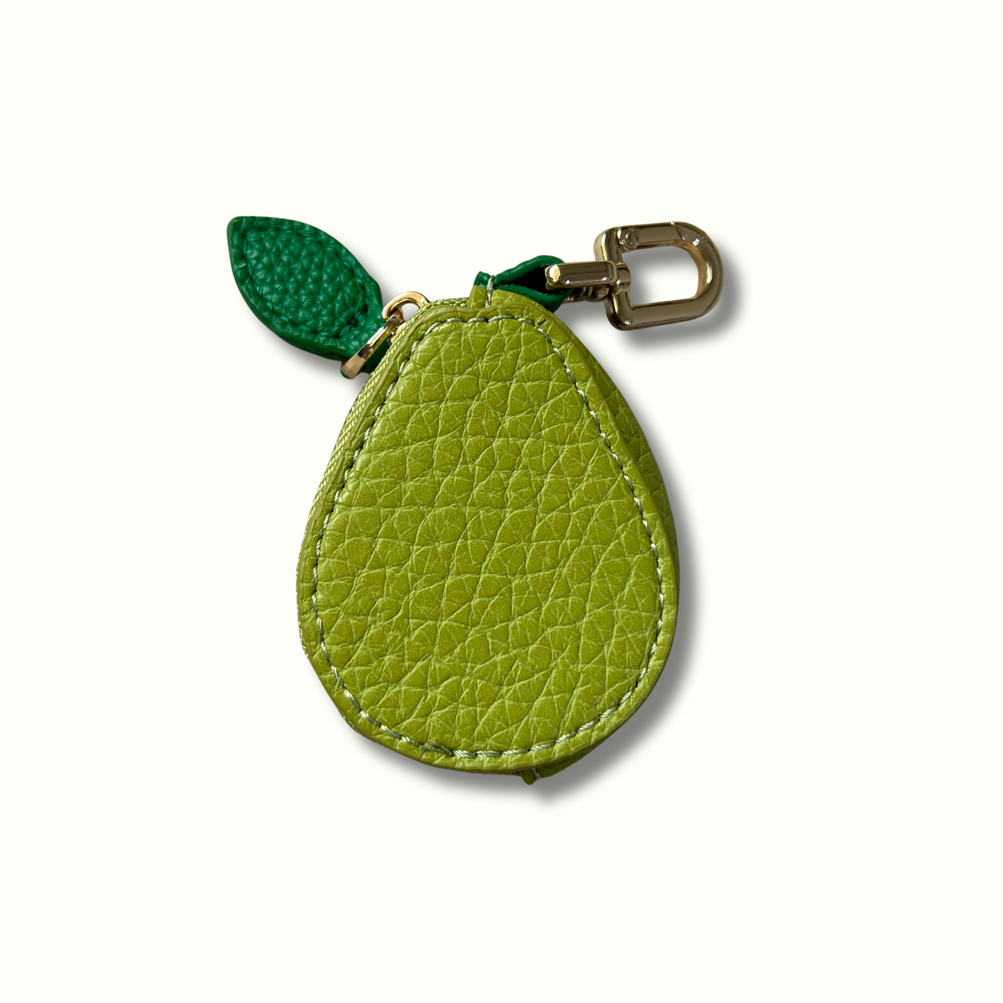 Personalised Leather Pear Bag Charm with Zip