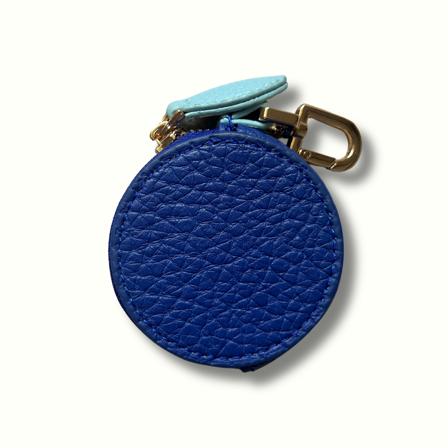 Personalised Leather Blueberry Bag Charm with Zip