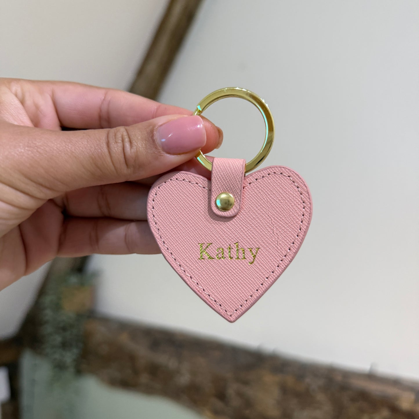 Heart Keyring - Pink 3/ Gold - Kathy
