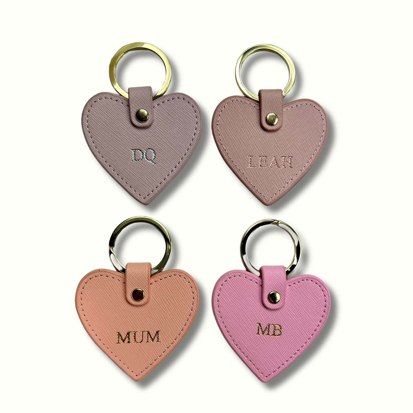 Personalised Leather Heart Keychain