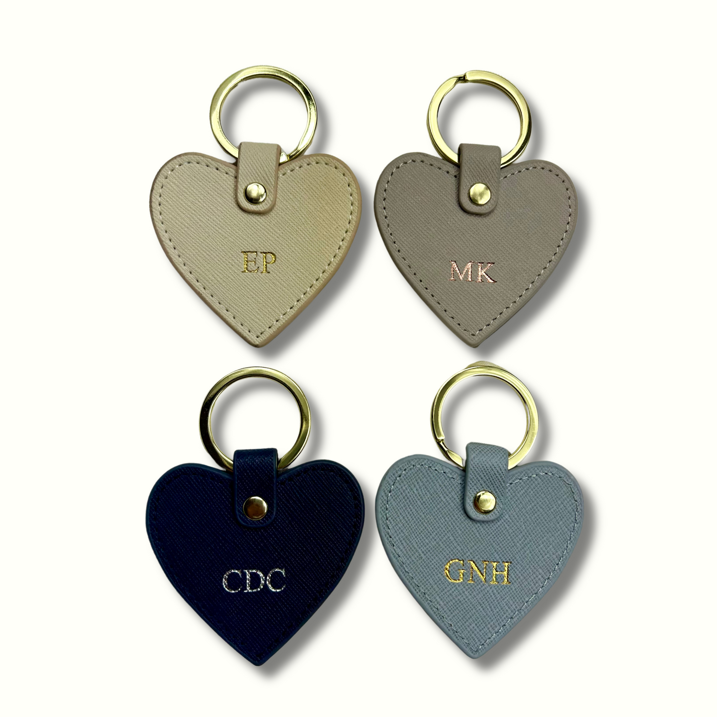 Personalised Leather Heart Keychain