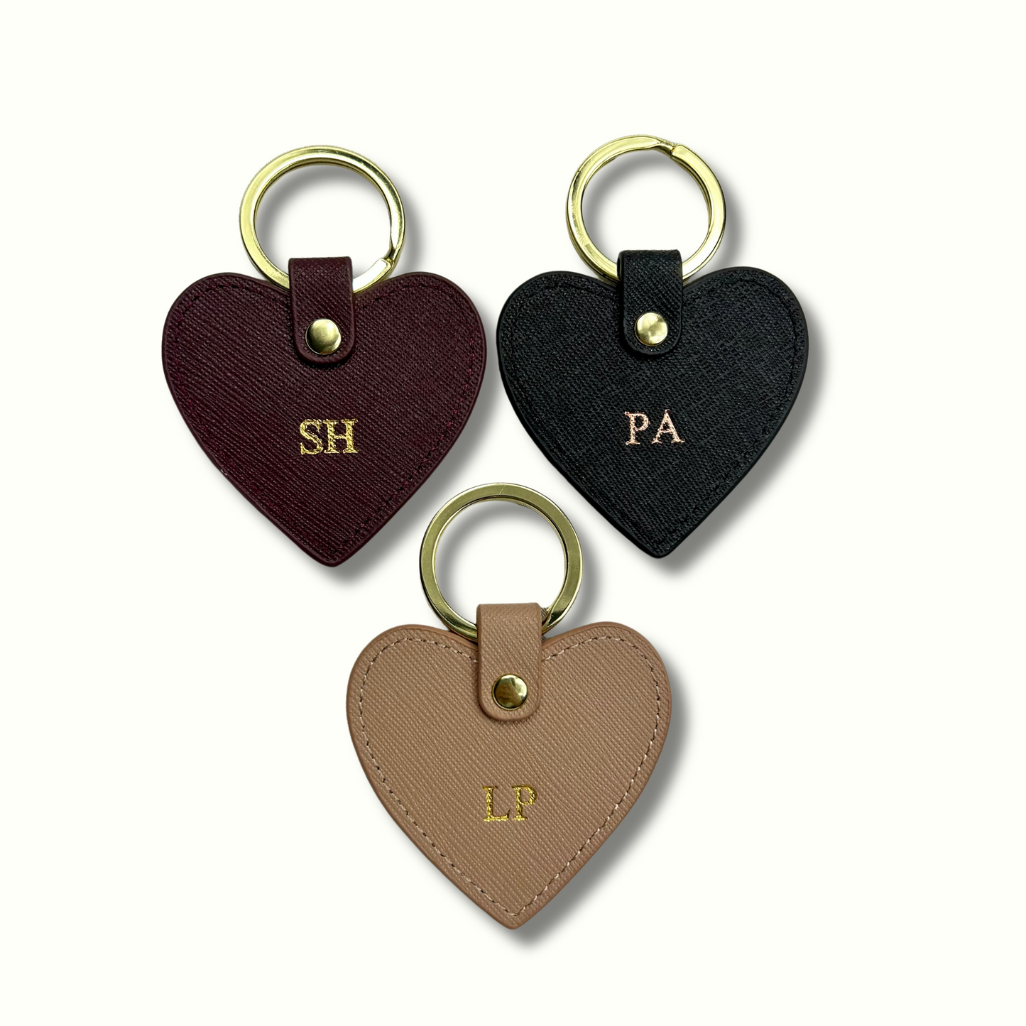Personalised Leather Heart Keychain