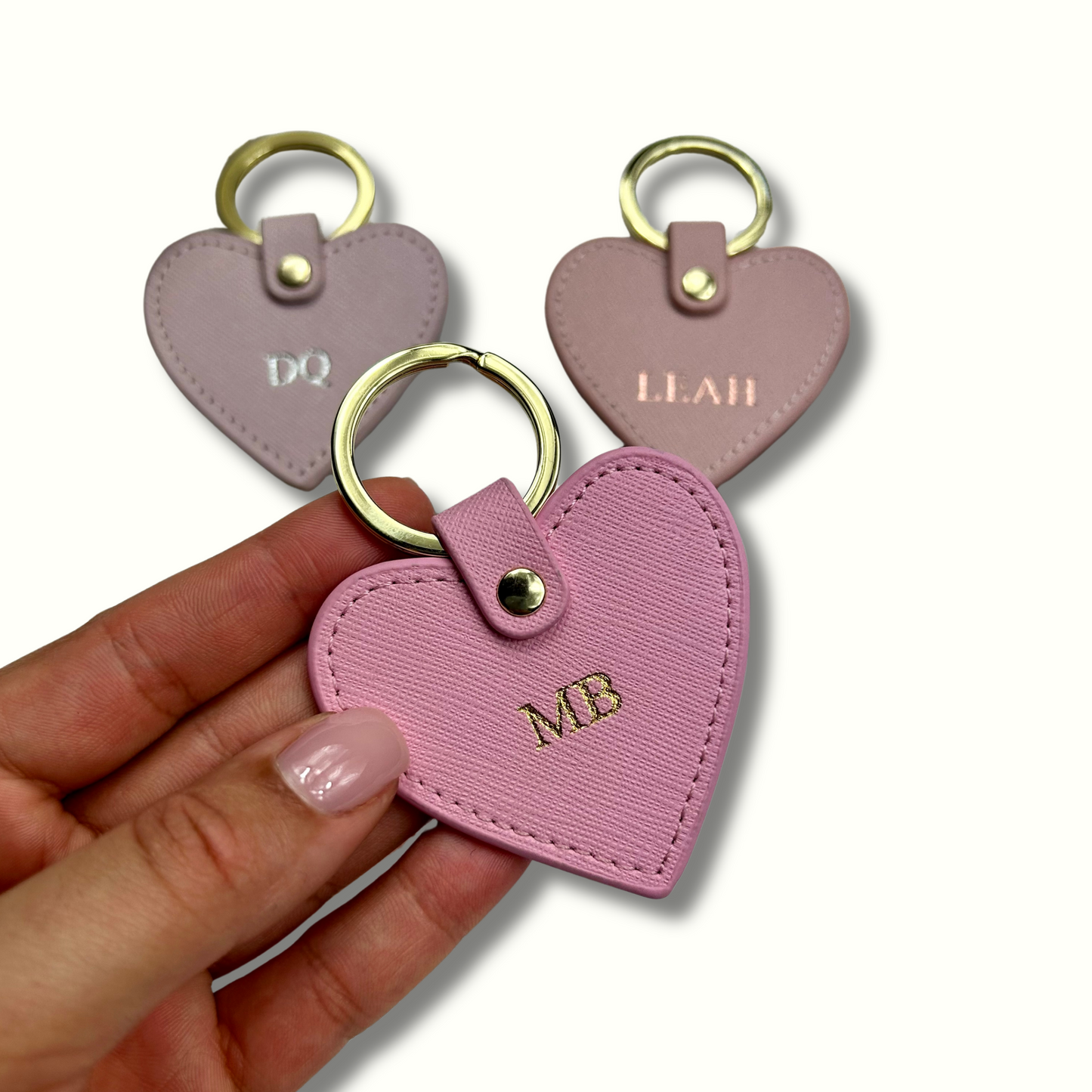 Personalised Leather Heart Keychain