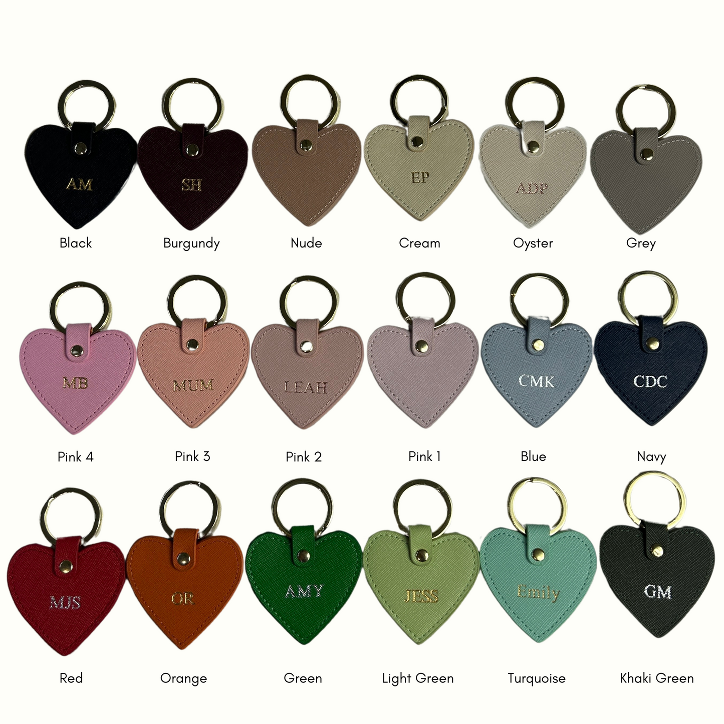 Personalised Leather Heart Keychain