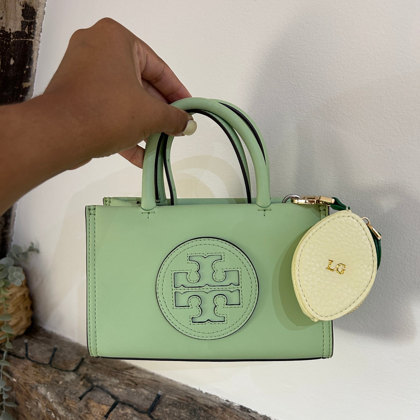 Personalised Leather Lemon Bag Charm with Zip