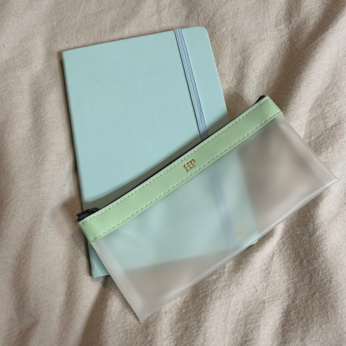 Personalised Vegan Leather Clear Pencil Case