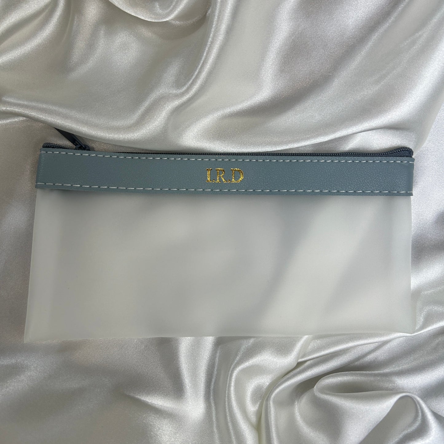 Clear Pencil Case - Blue/ Gold - LRD