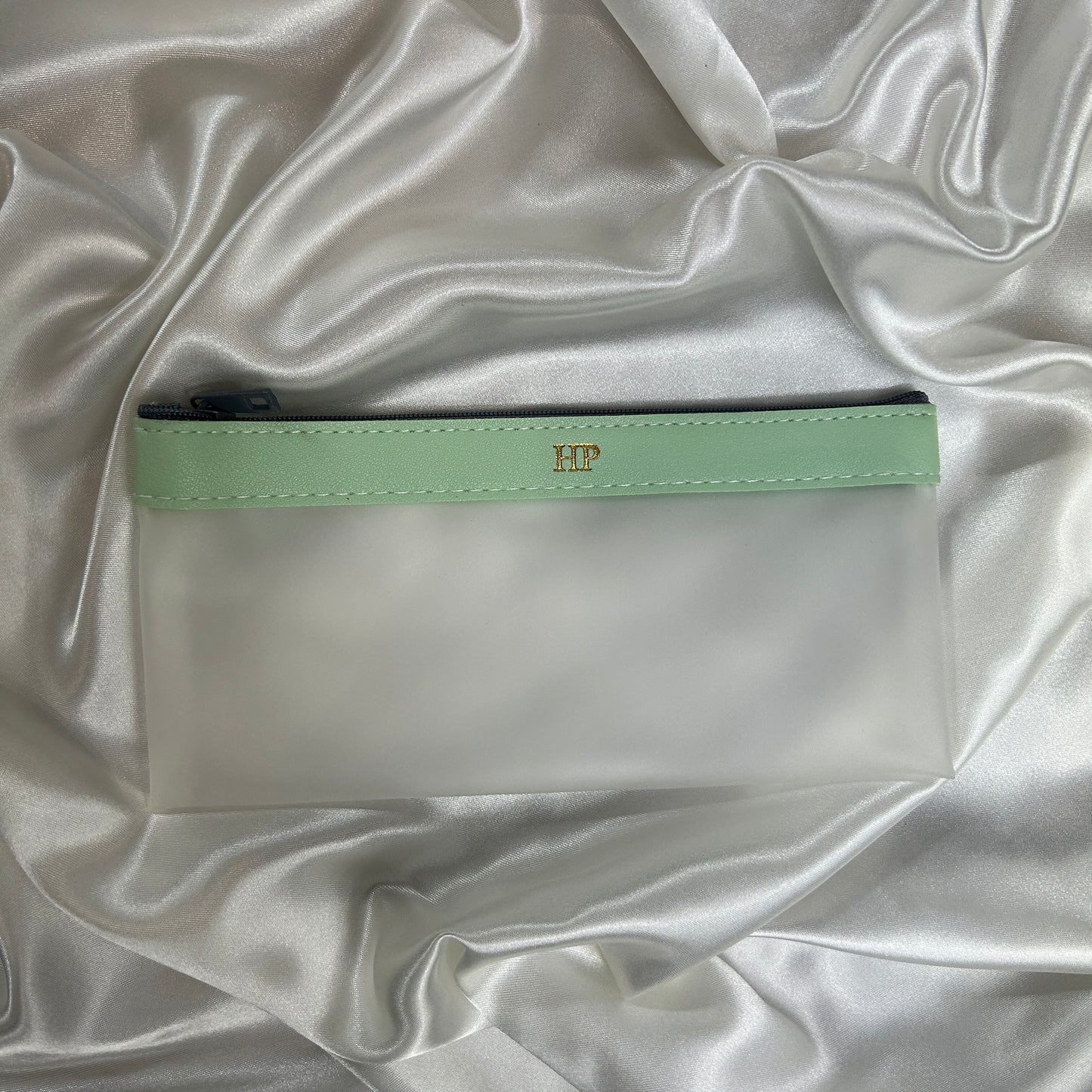 Clear Pencil Case - Green/ Gold - HP