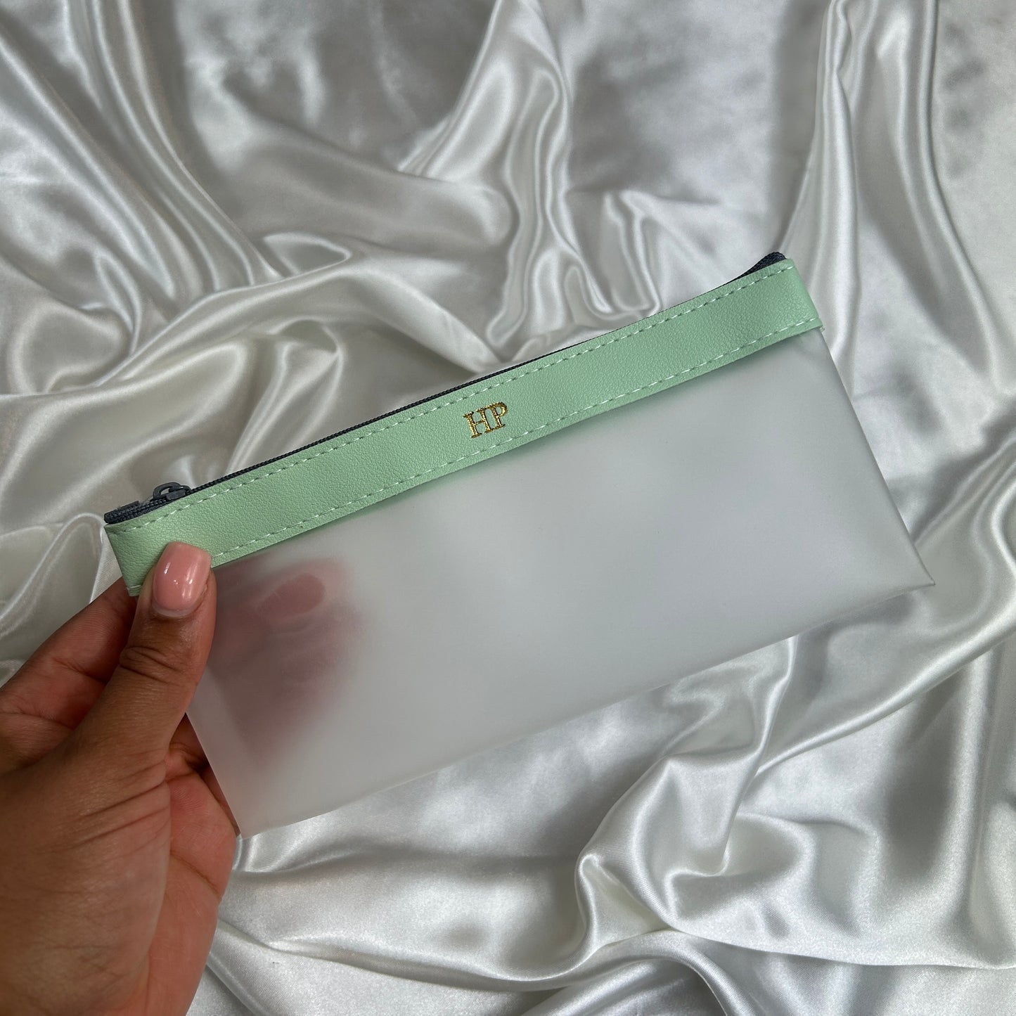 Clear Pencil Case - Green/ Gold - HP