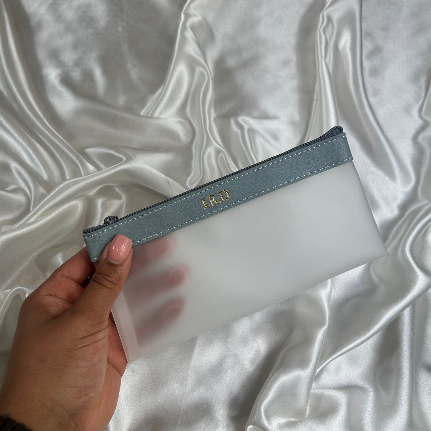 Clear Pencil Case - Blue/ Gold - LRD