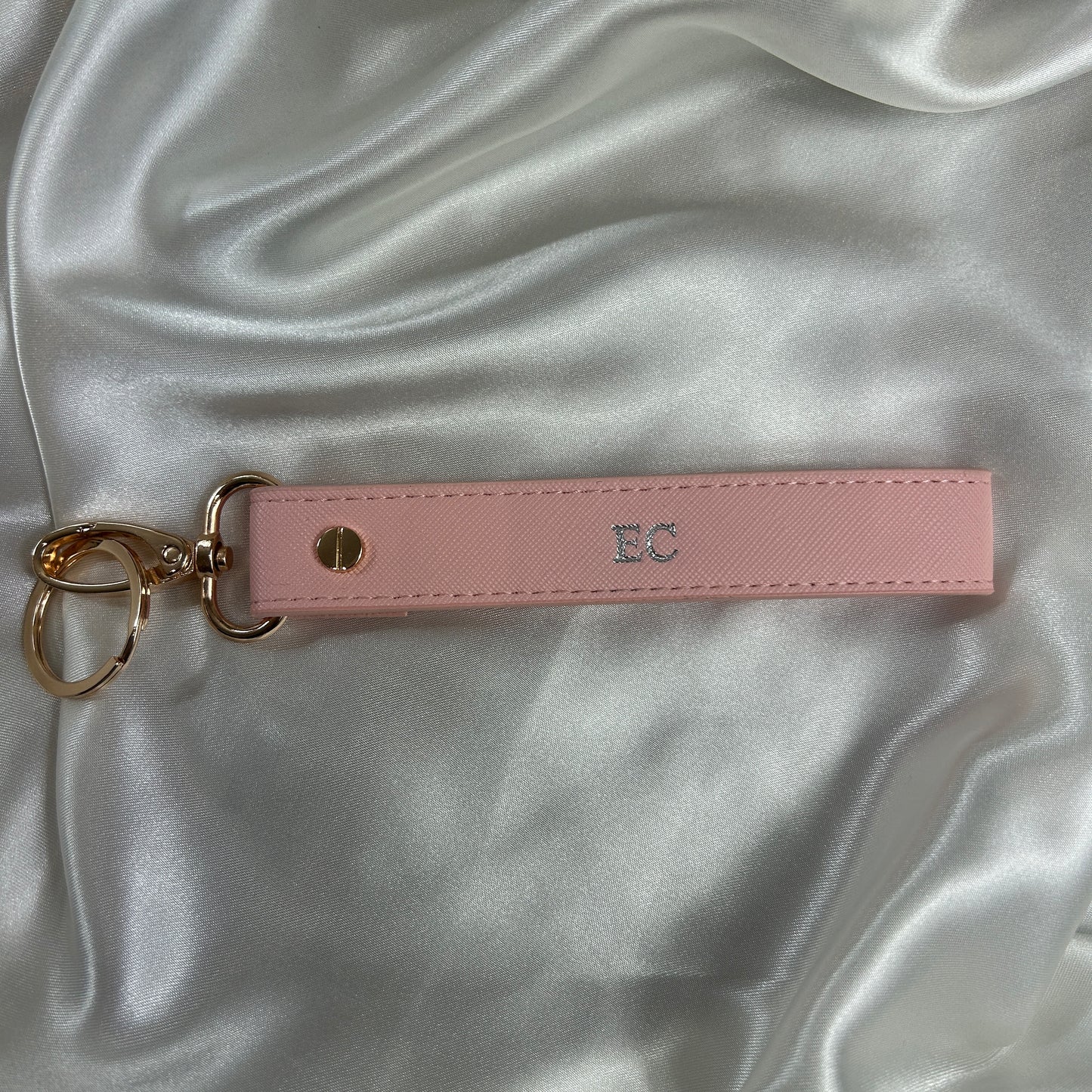 Wristlet Keychain - Pink/ Silver - EC