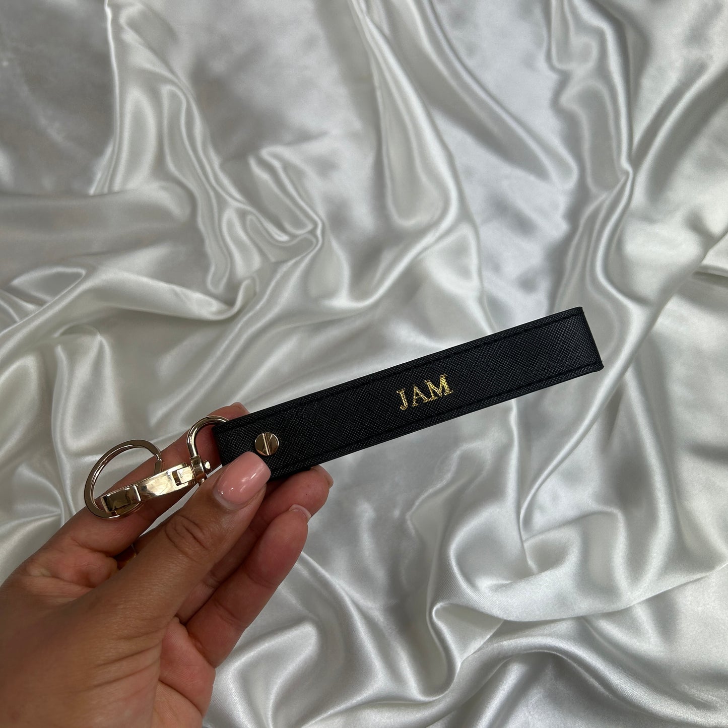 Wristlet Keychain - Black/ Gold - JAM