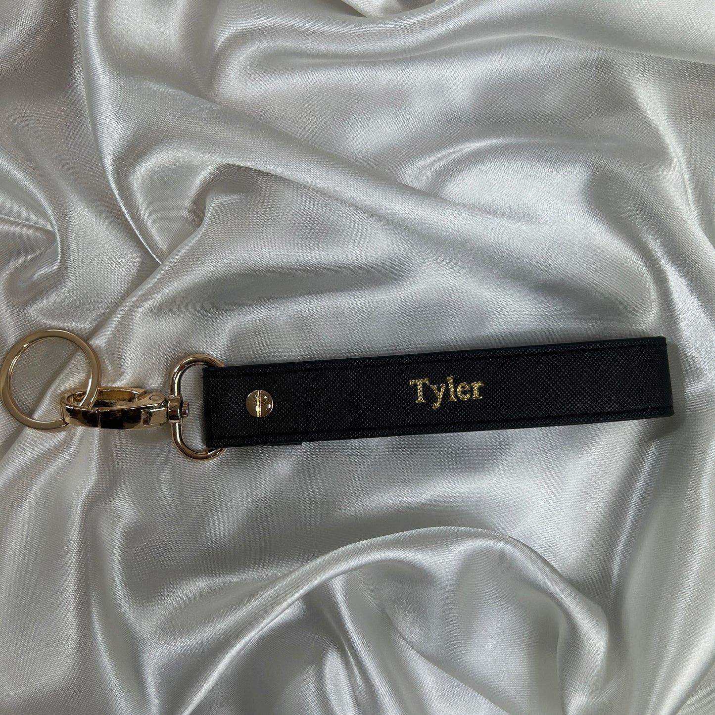 Wristlet Keychain - Black/ Gold - Tyler