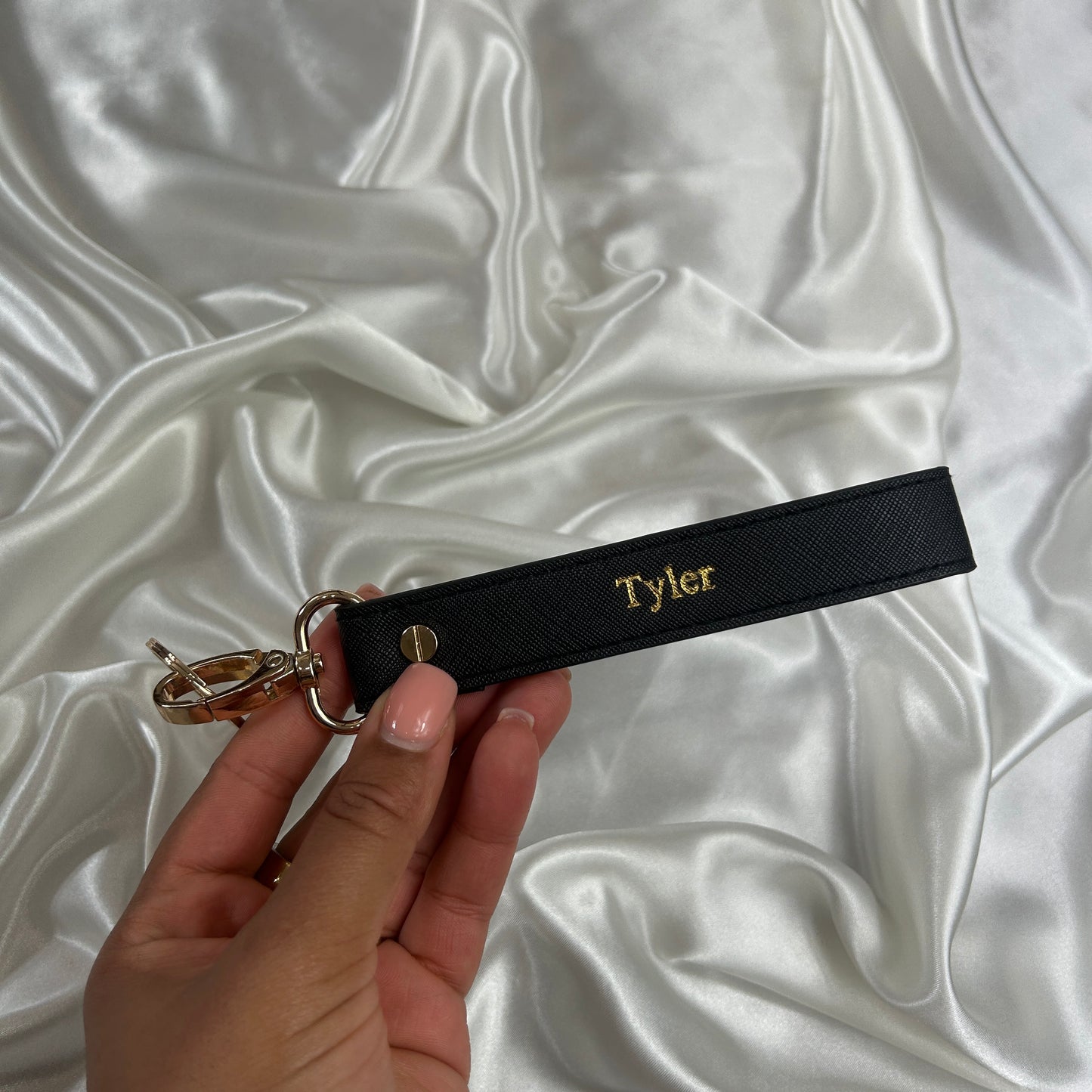 Wristlet Keychain - Black/ Gold - Tyler