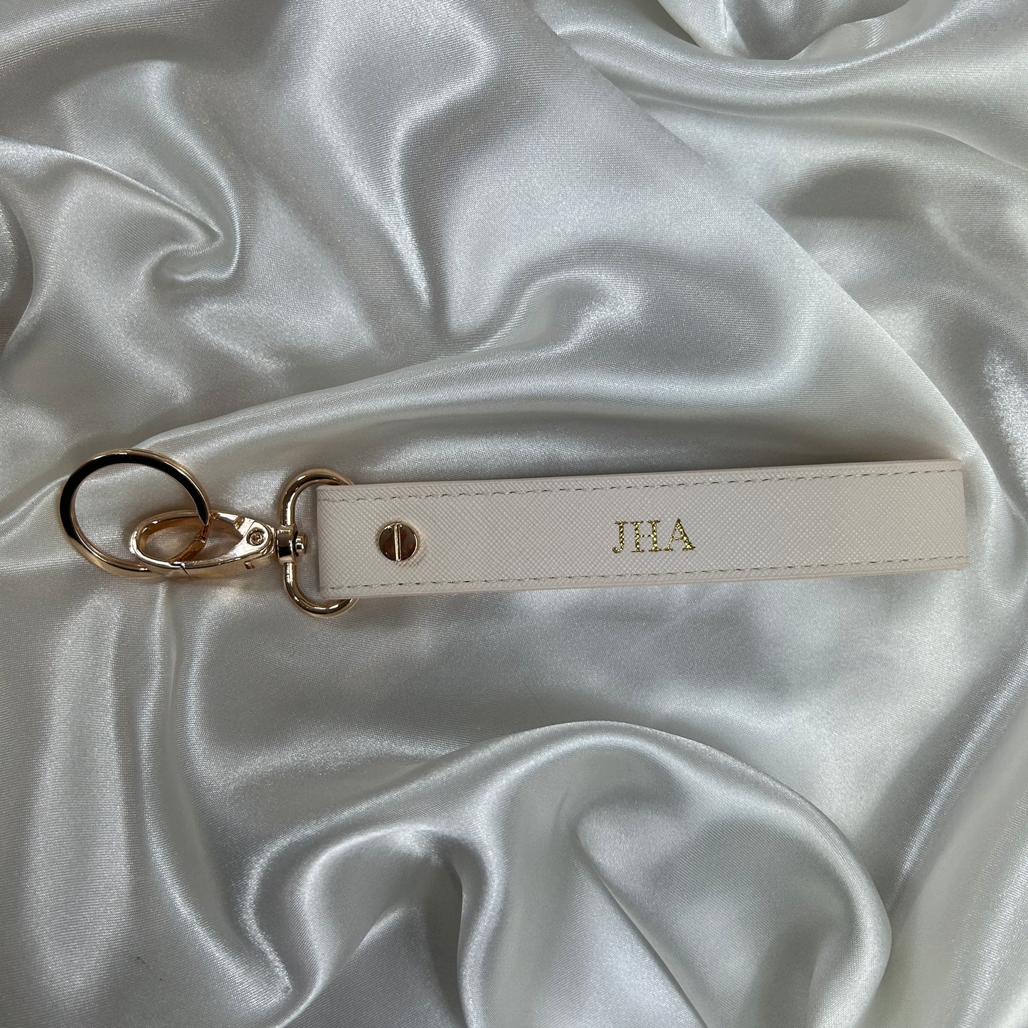 Wristlet Keychain - Oyster/ Gold - JHA