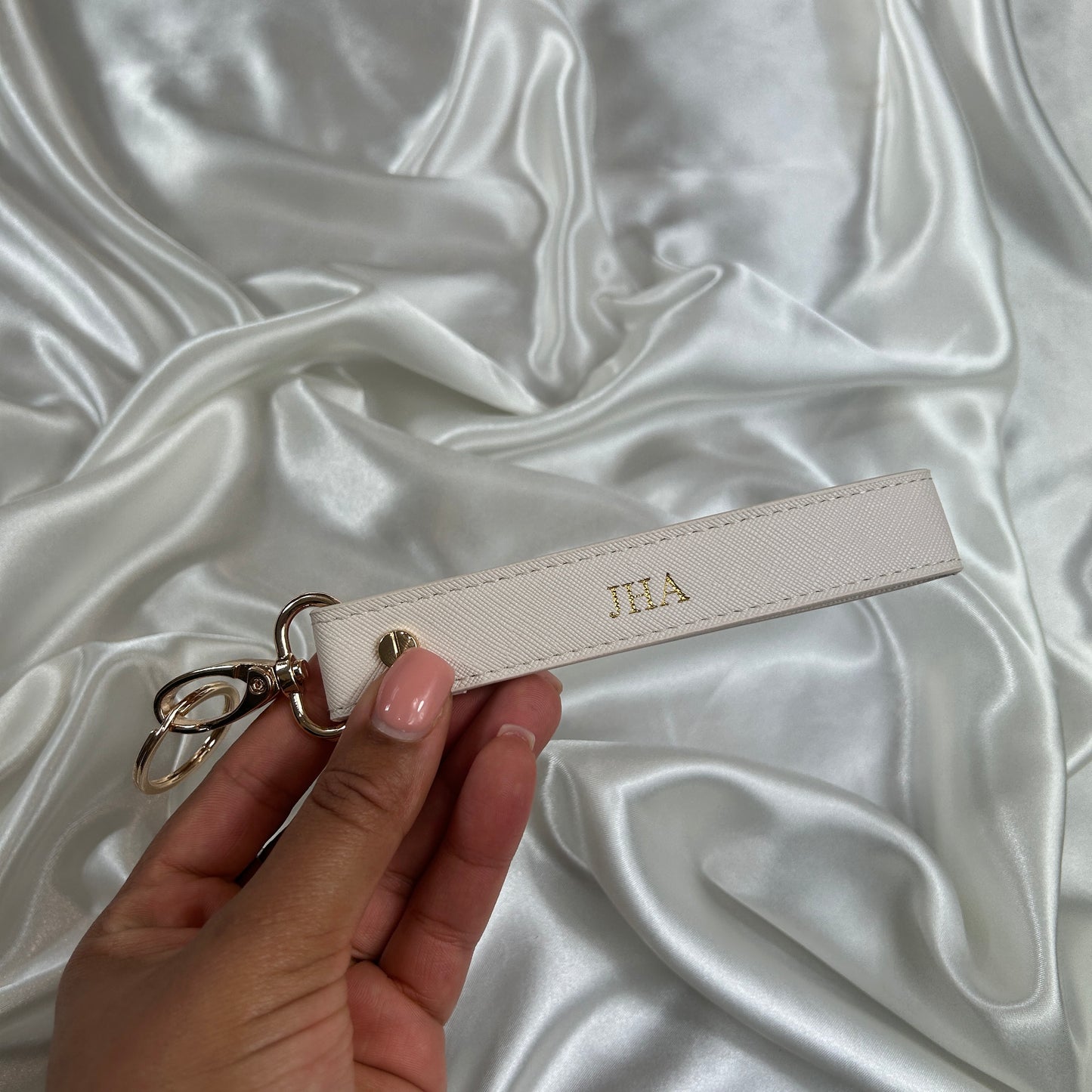 Wristlet Keychain - Oyster/ Gold - JHA