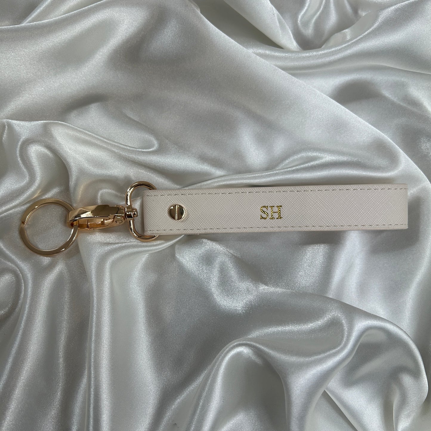 Wristlet Keychain - Oyster/ Gold - SH