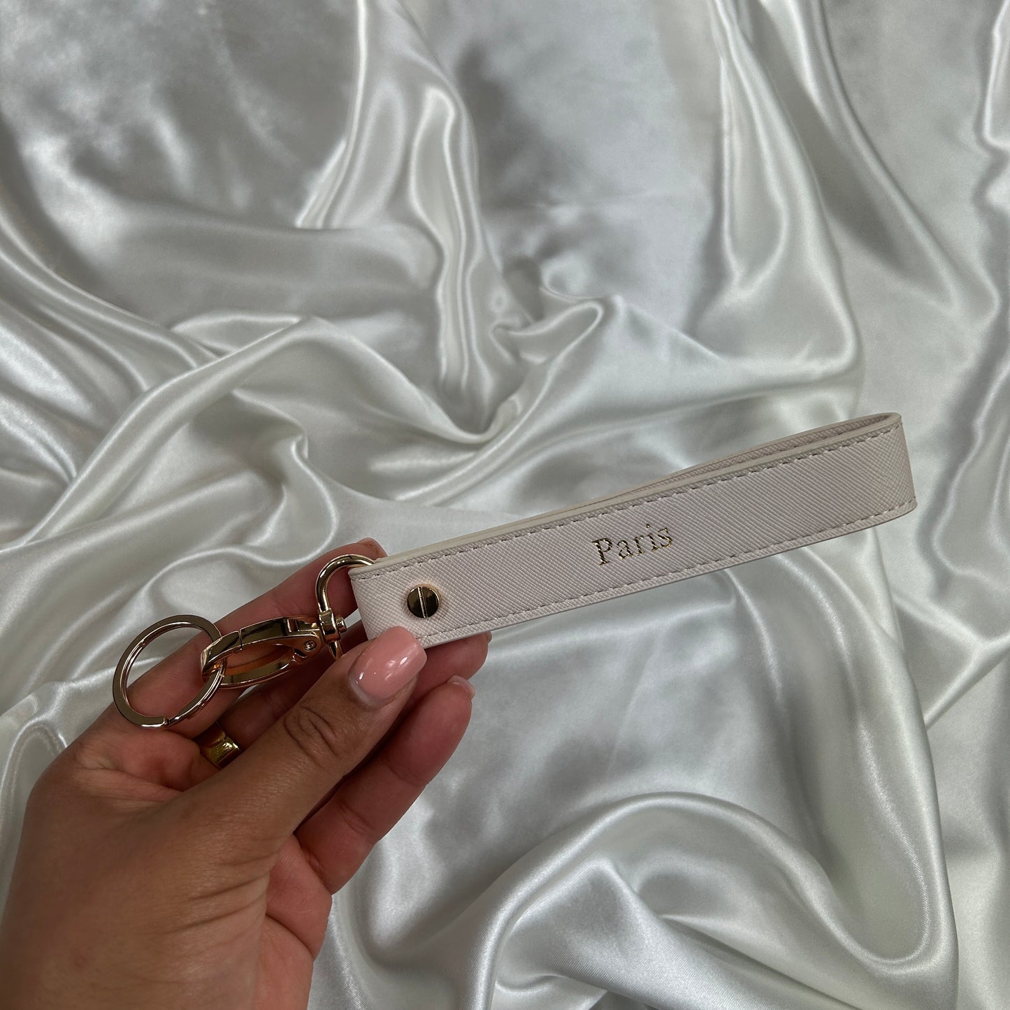 Wristlet Keychain - Oyster/ Gold - Paris