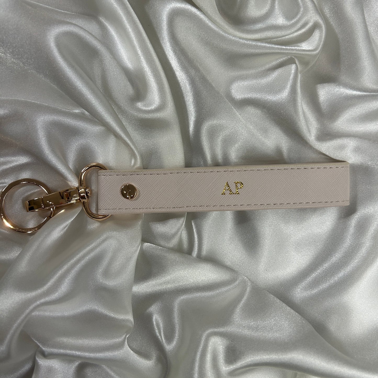 Wristlet Keychain - Oyster/ Gold - AP