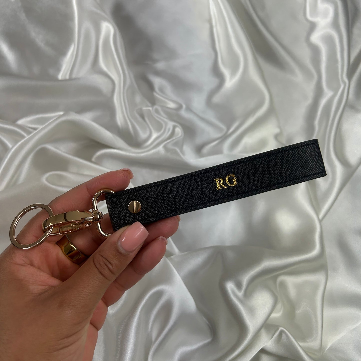 Wristlet Keychain - Black/ Gold - RG