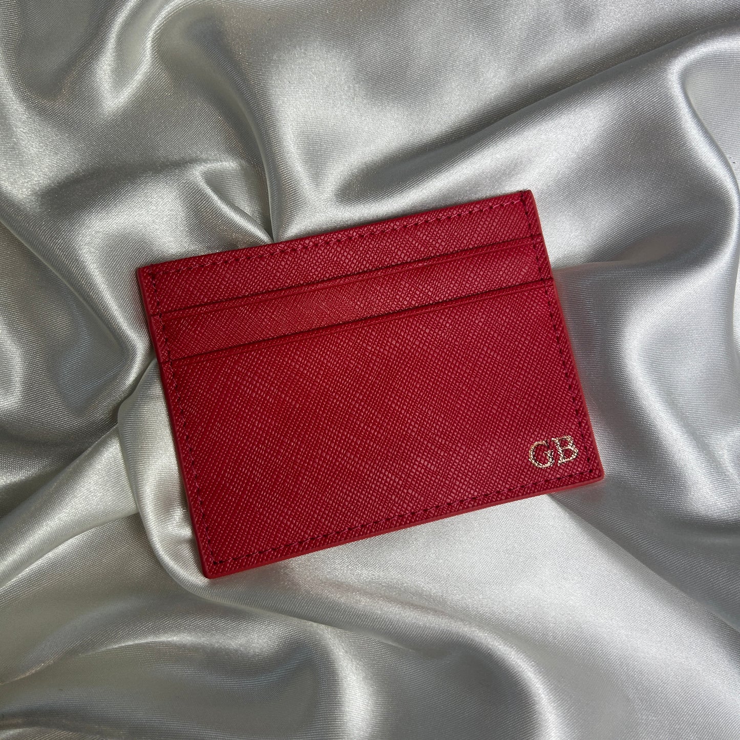 Leather Cardholder - Rose Red/ Rose Gold - GB