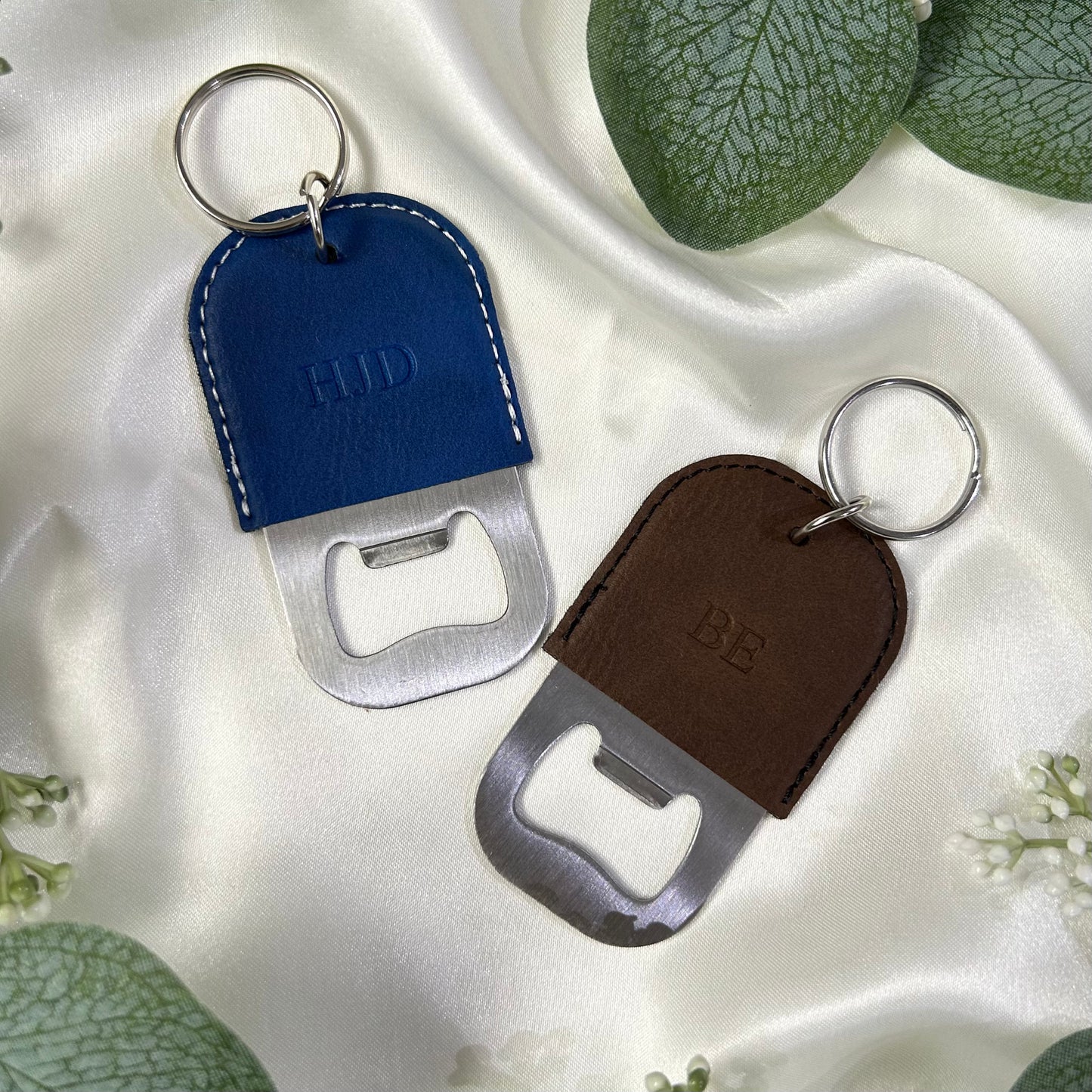 Personalised Vegan Leather Bottle Opener Keychain