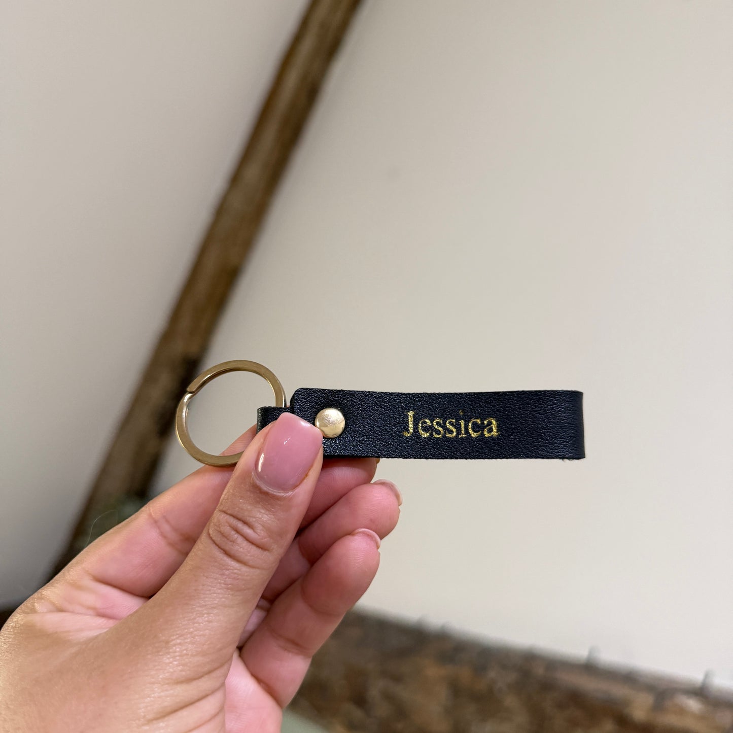 Loop Keychain - Black/ Gold - Jessica