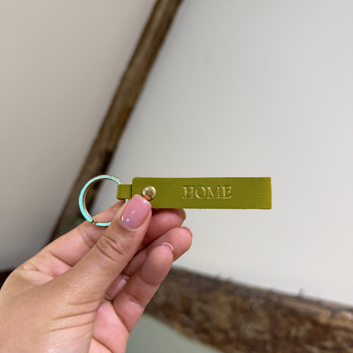 Loop Keychain - Olive Green/ Gold - HOME