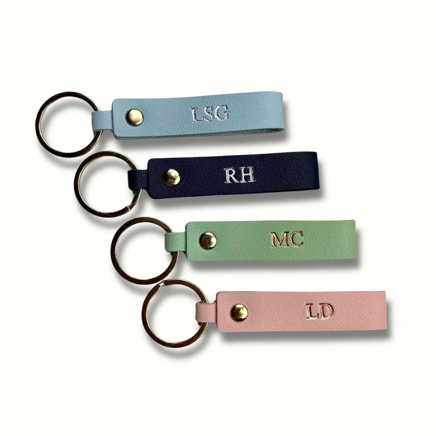 Personalised Vegan Leather Loop Keychain
