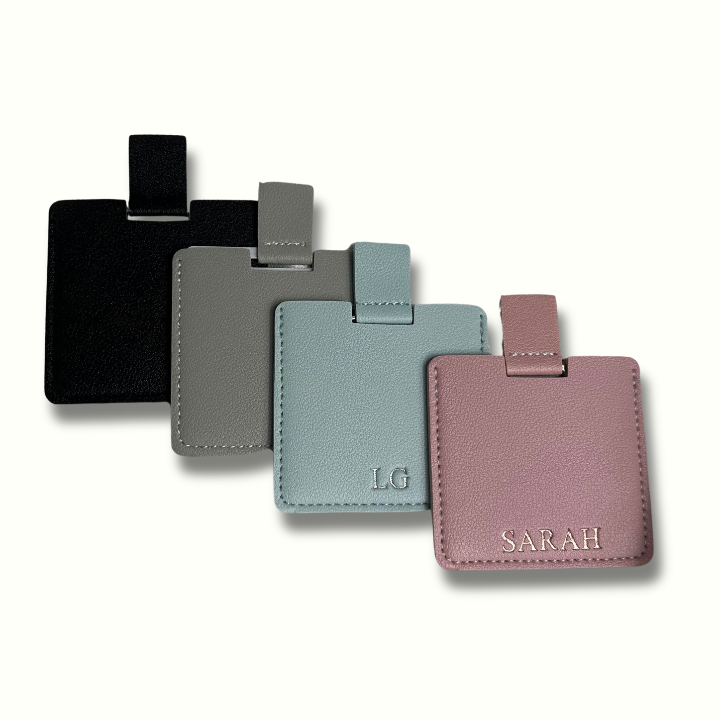 Personalised Vegan Leather Compact Mirror
