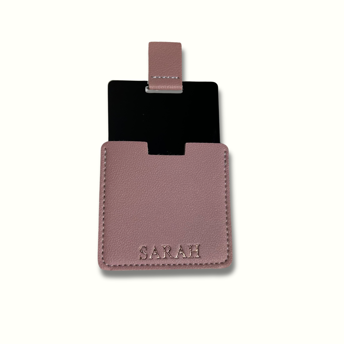 Personalised Vegan Leather Compact Mirror