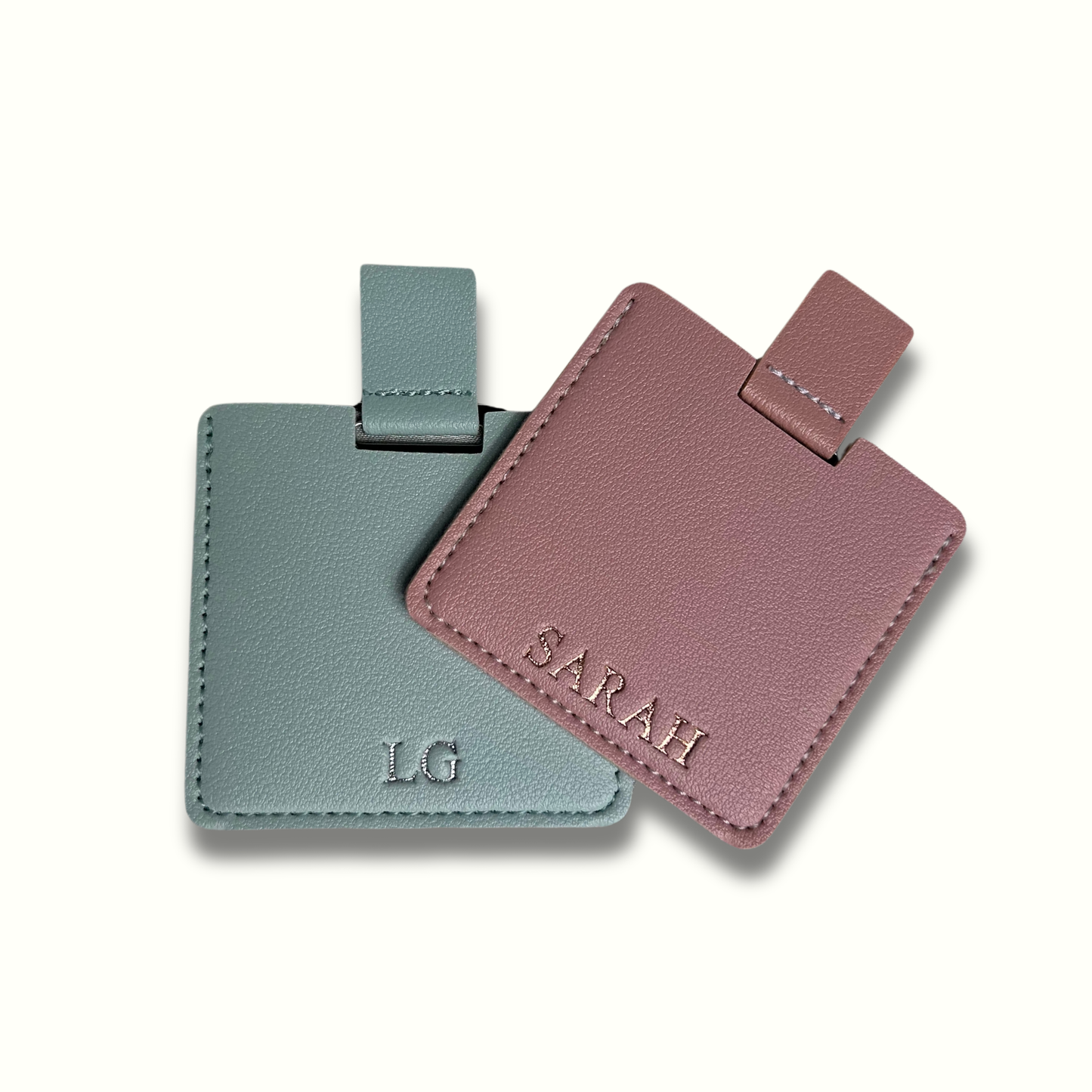 Personalised Vegan Leather Compact Mirror