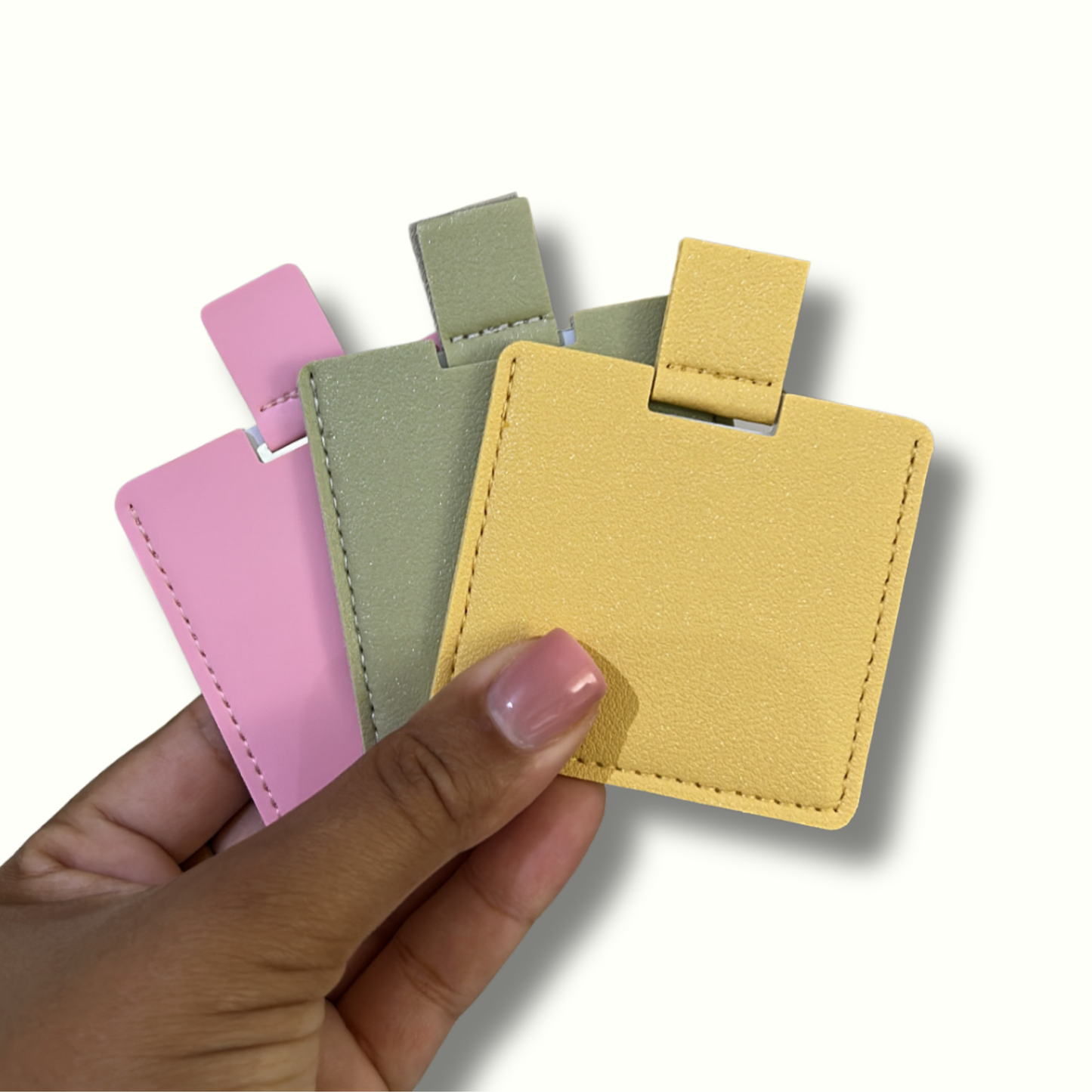 Personalised Vegan Leather Compact Mirror