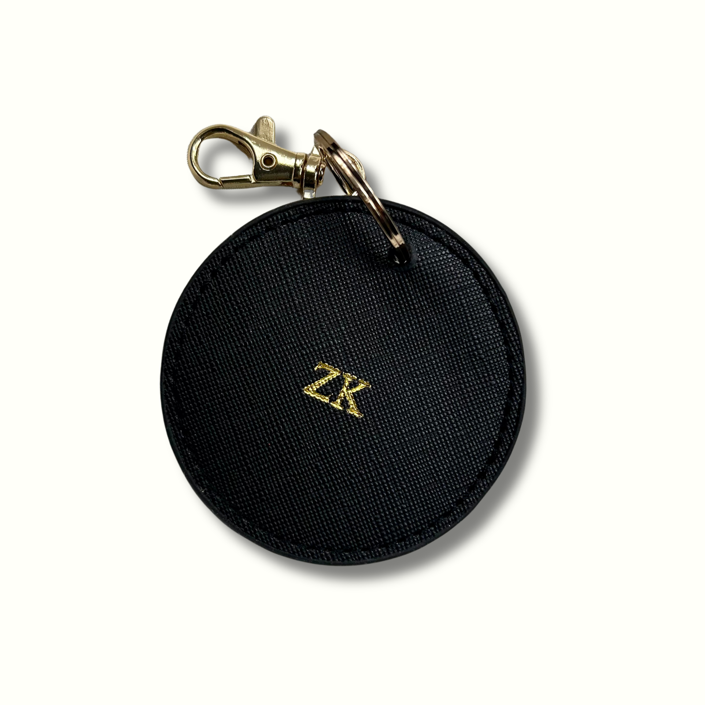 Personalised Vegan Leather Round Luggage Tag Keychain
