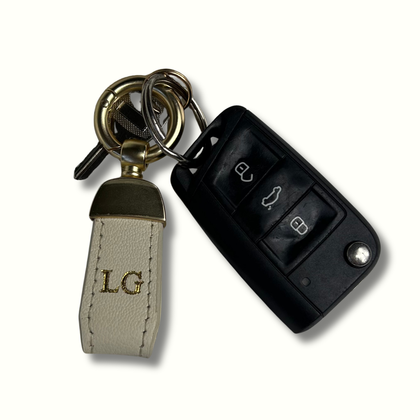 Personalised Leather Short Loop Keychain