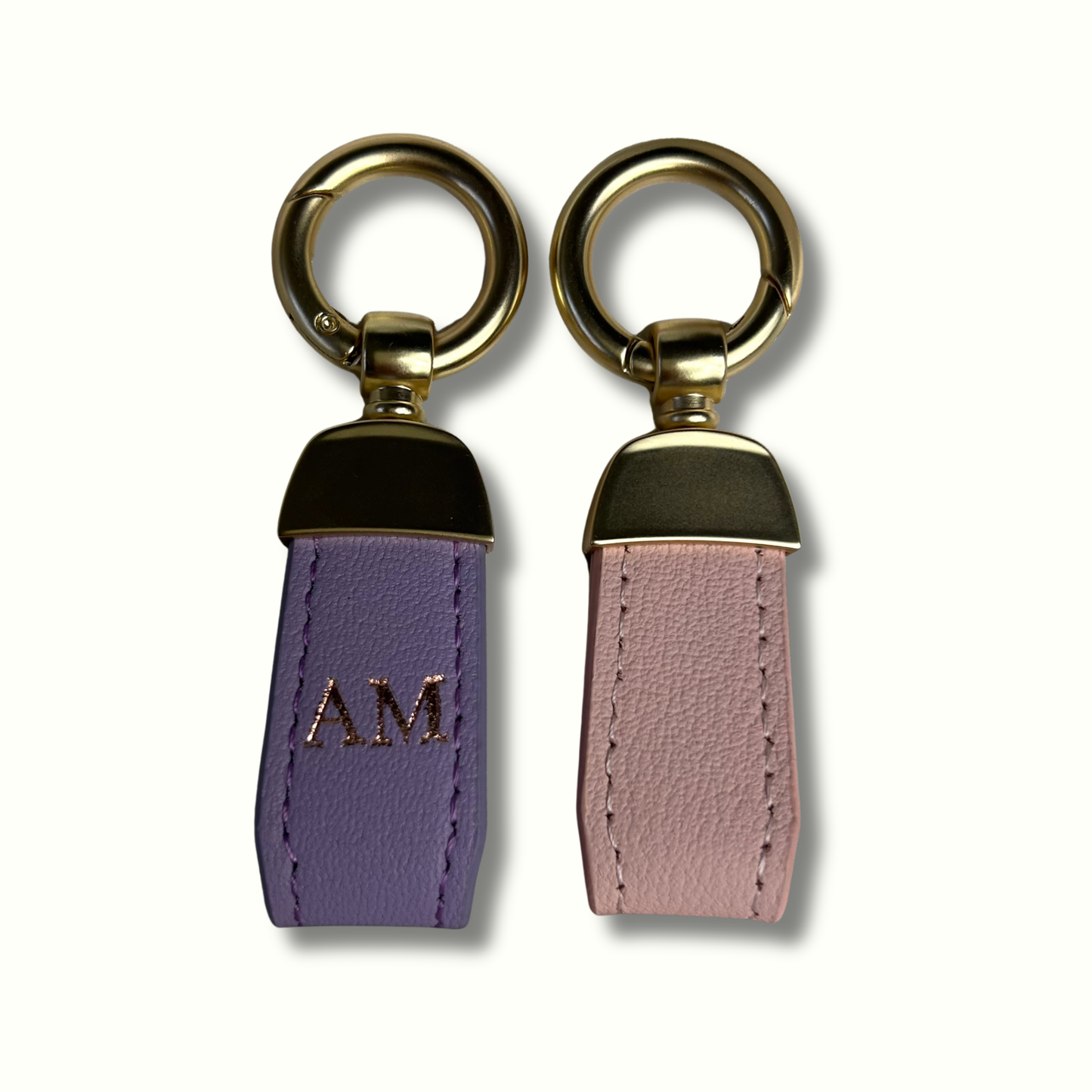 Personalised Leather Short Loop Keychain