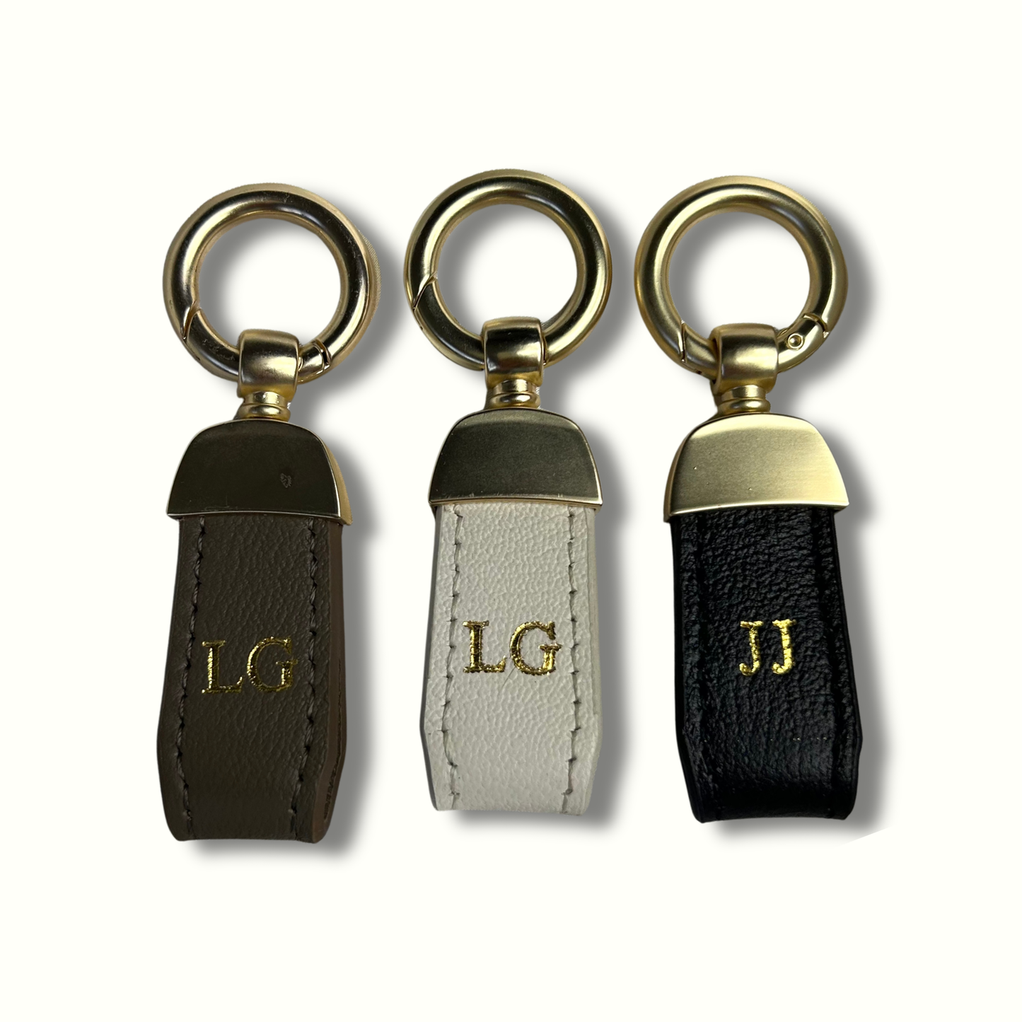 Personalised Leather Short Loop Keychain