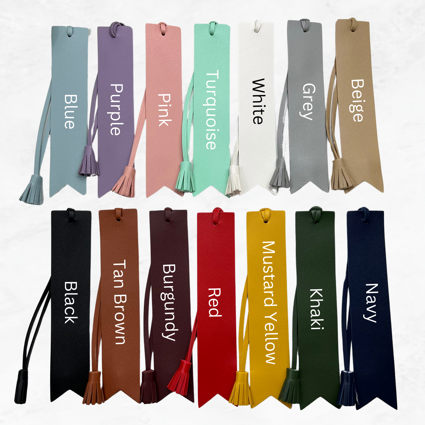 Personalised Vegan Leather Tassel Bookmark